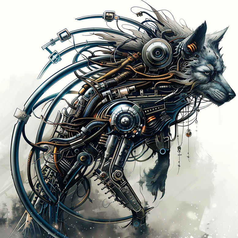 biomechanical-power – tattoo design ideas free ai generated – neotraditional-layered-fill – for-shin – Gallery: biomechanics-inkby-ai