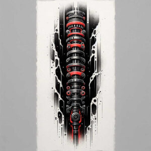 biomechanical-power – tattoo design ideas free ai generated – neotraditional-precise-lines – for-temple – Gallery: biomechanics-inkby-ai