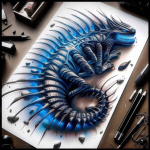 biomechanical-power – tattoo design ideas free ai generated – surrealism-ethereal-glow – for-ankle – Gallery: biomechanics-inkby-ai