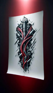biomechanical-power – tattoo design ideas free ai generated – surrealism-mysterious – for-elbow – Gallery: biomechanics-inkby-ai
