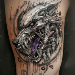 biomechanical-tattoo – tattoo design ideas free ai generated – neotraditional-bold-highlights – for-nape – Gallery: biomechanics-inkby-ai