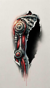 biomechanical-tattoo – tattoo design ideas free ai generated – neotraditional-modern-classic – for-calf – Gallery: biomechanics-inkby-ai