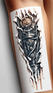biomechanical-tattoo – tattoo design ideas free ai generated – realism-realistic-gleam – for-wrist – Gallery: biomechanics-inkby-ai