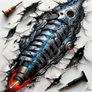 biomechanical-tattoo – tattoo design ideas free ai generated – surrealism-fluid-forms – for-chest – Gallery: biomechanics-inkby-ai