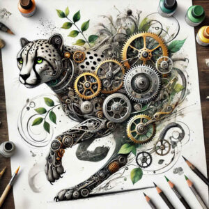 complex-mechanics-tattoo – tattoo design ideas free ai generated – realism-form-fidelity – for-heel – Gallery: biomechanics-inkby-ai