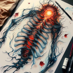 complex-mechanics-tattoo – tattoo design ideas free ai generated – surrealism-symbolic-motifs – for-hip – Gallery: biomechanics-inkby-ai