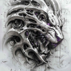 cybernetic-design – tattoo design ideas free ai generated – neotraditional-clean-fill – for-triceps – Gallery: biomechanics-inkby-ai