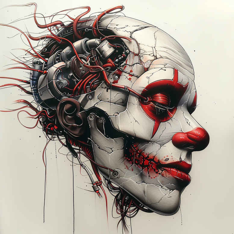 cybernetic-design – tattoo design ideas free ai generated – neotraditional-intricate-shading – for-ankle – Gallery: biomechanics-inkby-ai