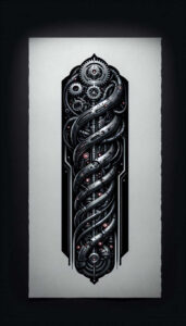 cybernetic-design – tattoo design ideas free ai generated – realism-illusion-of-depth – for-sternum – Gallery: biomechanics-inkby-ai