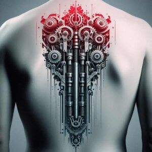 cybernetic-design – tattoo design ideas free ai generated – surrealism-hyperreal – for-scapula – Gallery: biomechanics-inkby-ai