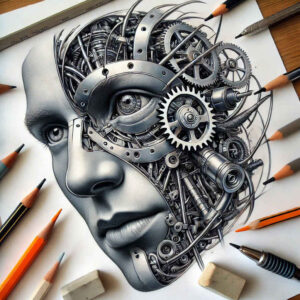 cybernetic-flow-tattoo – tattoo design ideas free ai generated – neotraditional-artistic-contrast – for-inner-arm – Gallery: biomechanics-inkby-ai