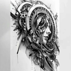 cybernetic-flow-tattoo – tattoo design ideas free ai generated – realism-precise-anatomy – for-forearm – Gallery: biomechanics-inkby-ai