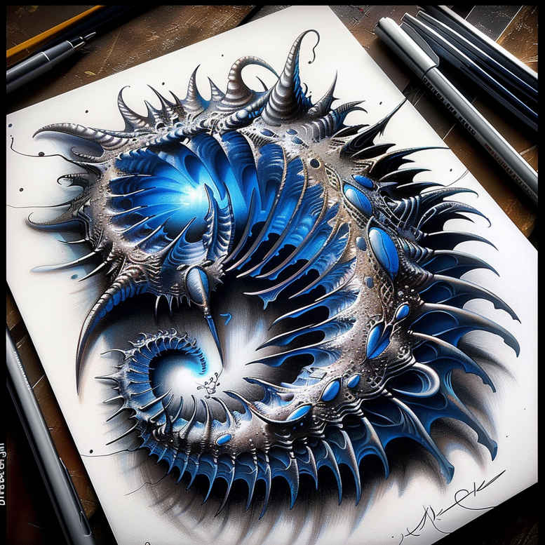 cybernetic-flow-tattoo – tattoo design ideas free ai generated – realism-skin-illusion – for-temple – Gallery: biomechanics-inkby-ai