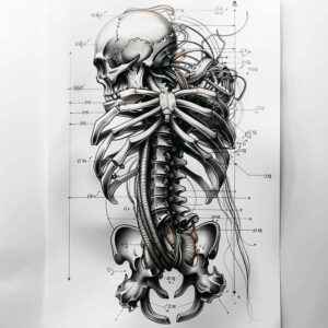 cybernetic-pattern – tattoo design ideas free ai generated – realism-contrast-play – for-upper-thigh – Gallery: biomechanics-inkby-ai