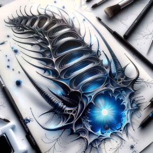 cybernetic-tattoo – tattoo design ideas free ai generated – realism-depth-perception – for-toe – Gallery: biomechanics-inkby-ai