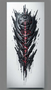 cybernetic-tattoo – tattoo design ideas free ai generated – realism-vivid-detail – for-back-of-neck – Gallery: biomechanics-inkby-ai