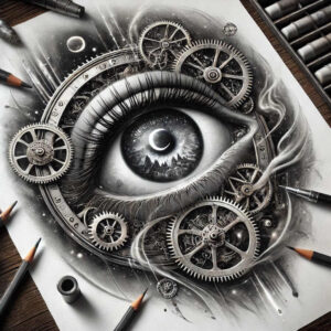 digital-biomech – tattoo design ideas free ai generated – neotraditional-bright-color – for-wrist – Gallery: biomechanics-inkby-ai