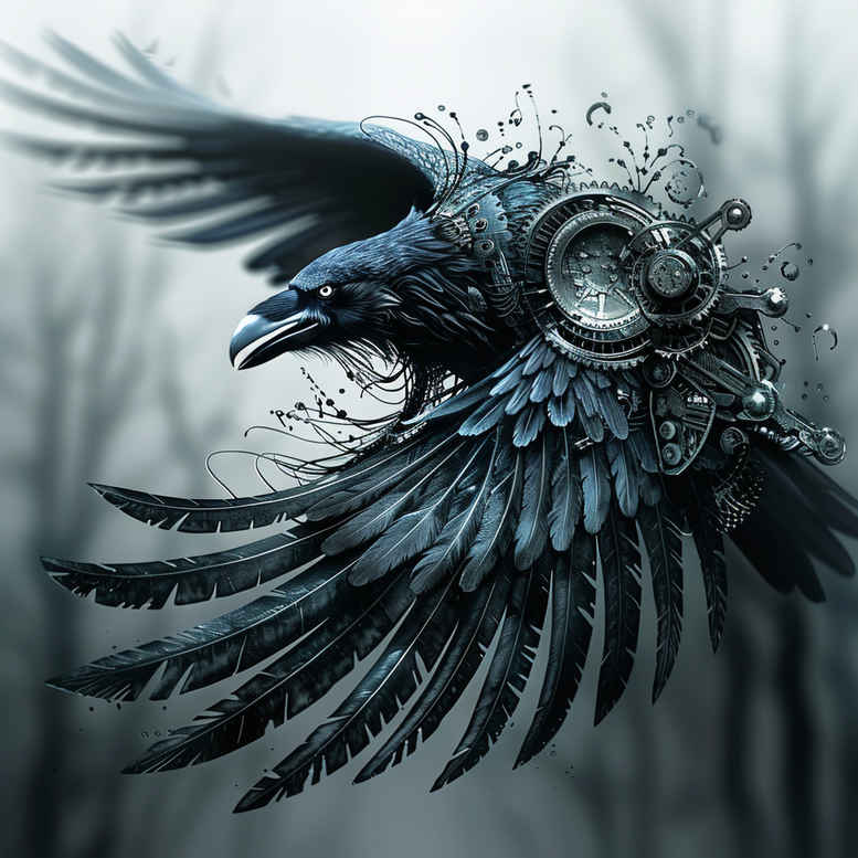 digital-biomech – tattoo design ideas free ai generated – neotraditional-clear-lines – for-collarbone – Gallery: biomechanics-inkby-ai