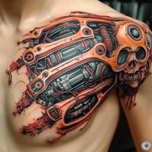 digital-biomech – tattoo design ideas free ai generated – realism-fine-lines – for-wrist-side – Gallery: biomechanics-inkby-ai