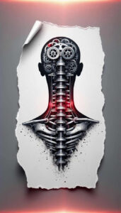digital-biomech – tattoo design ideas free ai generated – realism-illusion-of-depth – for-temple – Gallery: biomechanics-inkby-ai