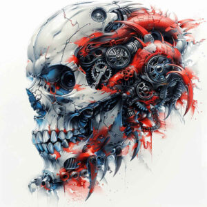 digital-biomech – tattoo design ideas free ai generated – realism-realistic – for-lower-chest – Gallery: biomechanics-inkby-ai