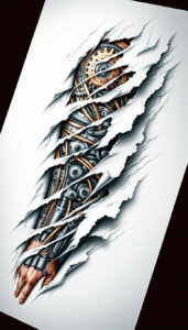 digital-biomech – tattoo design ideas free ai generated – surrealism-abstract – for-upper-arm – Gallery: biomechanics-inkby-ai
