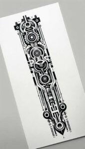 digital-precision-tattoo – tattoo design ideas free ai generated – neotraditional-subtle-tone – for-side-torso – Gallery: biomechanics-inkby-ai