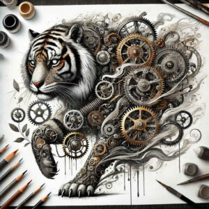 digital-precision-tattoo – tattoo design ideas free ai generated – realism-natural-look – for-stomach – Gallery: biomechanics-inkby-ai