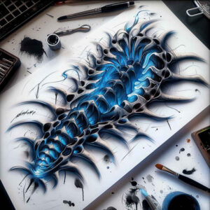 digital-precision-tattoo – tattoo design ideas free ai generated – realism-precise-anatomy – for-lower-leg – Gallery: biomechanics-inkby-ai