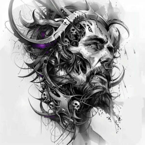 digital-precision-tattoo – tattoo design ideas free ai generated – surrealism-unreal – for-sternum – Gallery: biomechanics-inkby-ai