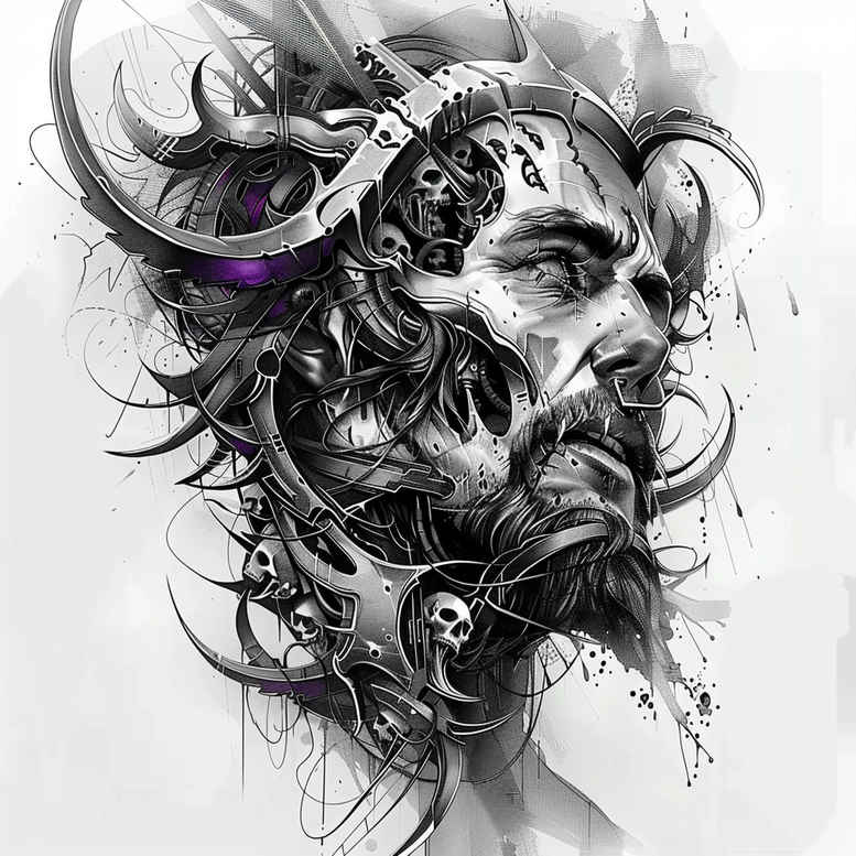 digital-precision-tattoo – tattoo design ideas free ai generated – surrealism-unreal – for-sternum – Gallery: biomechanics-inkby-ai