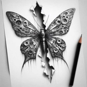 digital-symbiosis-tattoo – tattoo design ideas free ai generated – surrealism-enigmatic-aura – for-thigh – Gallery: biomechanics-inkby-ai
