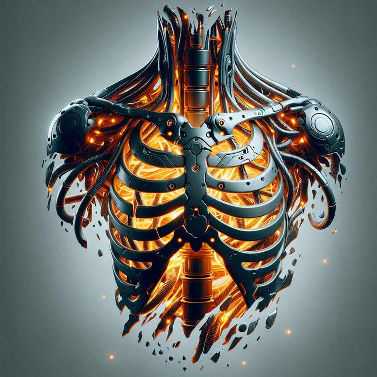 digital-symbiosis-tattoo – tattoo design ideas free ai generated – surrealism-esoteric – for-collarbone – Gallery: biomechanics-inkby-ai