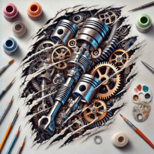 digital-symbiosis-tattoo – tattoo design ideas free ai generated – surrealism-phantasmagoric – for-nape – Gallery: biomechanics-inkby-ai