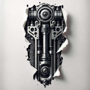 digital-symbiosis-tattoo – tattoo design ideas free ai generated – surrealism-symbolism – for-shin – Gallery: biomechanics-inkby-ai