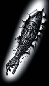 electric-circuit-tattoo – tattoo design ideas free ai generated – neotraditional-clean-lines – for-ribs – Gallery: biomechanics-inkby-ai