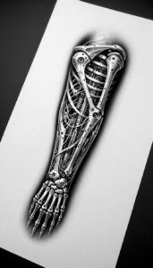 electric-circuit-tattoo – tattoo design ideas free ai generated – realism-precise-gradient – for-upper-chest – Gallery: biomechanics-inkby-ai