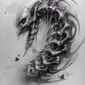 electric-circuit-tattoo – tattoo design ideas free ai generated – realism-smooth-gradients – for-shoulder-blade – Gallery: biomechanics-inkby-ai