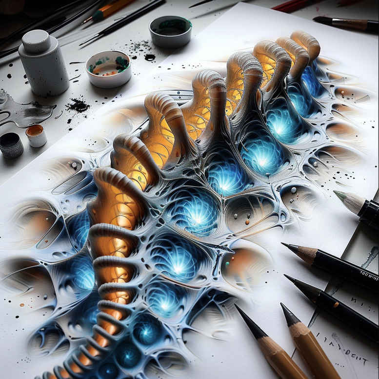 electric-circuit-tattoo – tattoo design ideas free ai generated – surrealism-translucent-layers – for-lower-chest – Gallery: biomechanics-inkby-ai