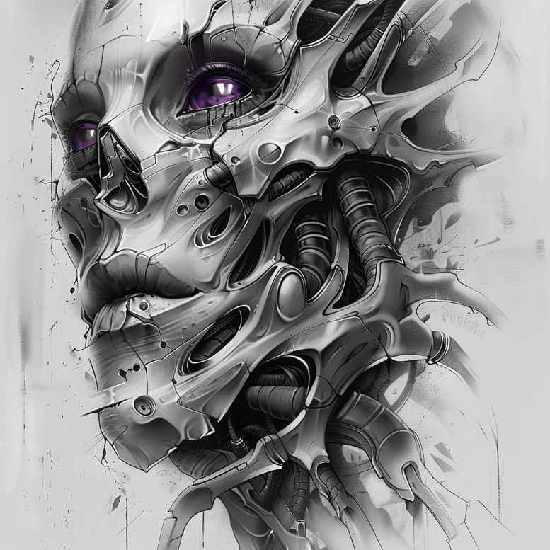 fusion-tattoo – tattoo design ideas free ai generated – neotraditional-classic-motifs – for-lower-leg – Gallery: biomechanics-inkby-ai