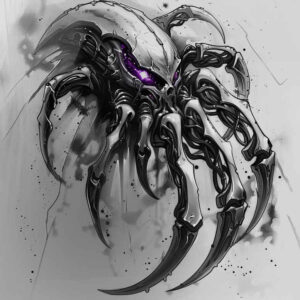 futuristic-tattoo – tattoo design ideas free ai generated – neotraditional-bold-color – for-behind-ear – Gallery: biomechanics-inkby-ai