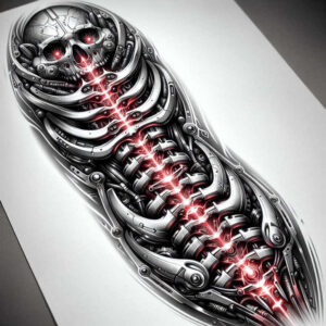 futuristic-tattoo – tattoo design ideas free ai generated – realism-detail-accuracy – for-hip – Gallery: biomechanics-inkby-ai