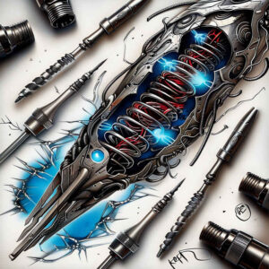 futuristic-tattoo – tattoo design ideas free ai generated – surrealism-blurred-edges – for-full-back – Gallery: biomechanics-inkby-ai