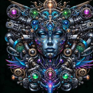 industrial-tattoo – tattoo design ideas free ai generated – surrealism-esoteric-symbolism – for-sternum – Gallery: biomechanics-inkby-ai