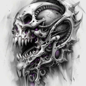 mechanical-arm-tattoo – tattoo design ideas free ai generated – neotraditional-clear-lines – for-ankle – Gallery: biomechanics-inkby-ai