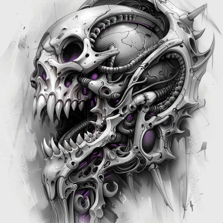 mechanical-arm-tattoo – tattoo design ideas free ai generated – neotraditional-clear-lines – for-ankle – Gallery: biomechanics-inkby-ai