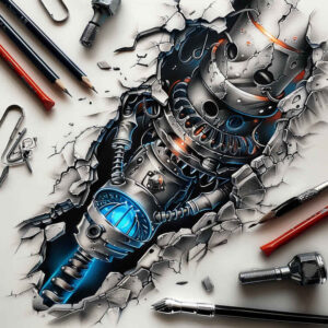 mechanical-arm-tattoo – tattoo design ideas free ai generated – realism-photographic-quality – for-lower-arm – Gallery: biomechanics-inkby-ai