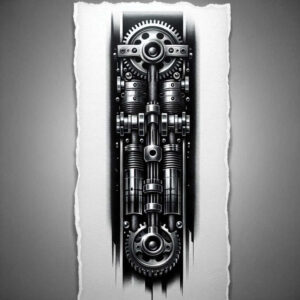 mechanical-arm-tattoo – tattoo design ideas free ai generated – surrealism-timeless – for-palm – Gallery: biomechanics-inkby-ai