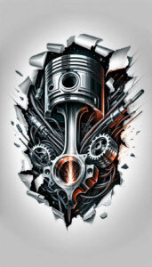mechanical-design – tattoo design ideas free ai generated – neotraditional-accent-shading – for-back – Gallery: biomechanics-inkby-ai