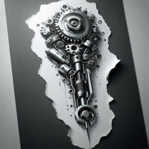 mechanical-joints-tattoo – tattoo design ideas free ai generated – neotraditional-intricate-shading – for-side – Gallery: biomechanics-inkby-ai